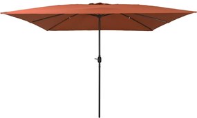 vidaXL Ομπρέλα Κήπου Κόκκινο και Μαύρο 295 x 295 x 245 εκ