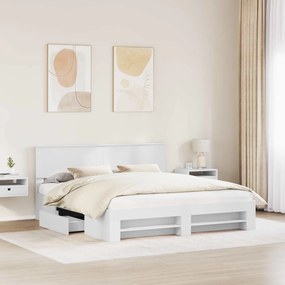 vidaXL Σκελετός Κρεβατιού Λευκό 200 x 200 cm Επεξεργασμένο ξύλο