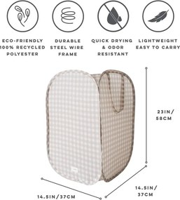 3Sprouts Καλάθι για τα άπλυτα, Gingham beige