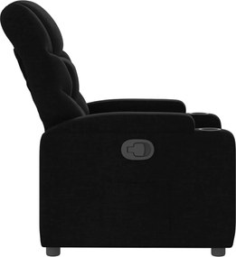 vidaXL Πολυθρόνα με Ανακλινόμενη Πόρτα Μαύρη Υφασμάτινη