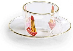 Φλυτζάνι Με Πιάτο Tongue 15975 Multi Seletti Glass