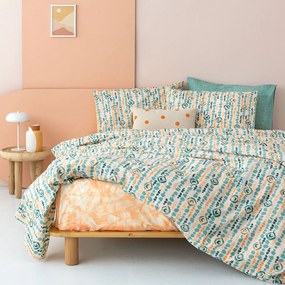 Σεντόνια Υπέρδιπλα (Σετ) Palamaiki Fashion FL6206 Τυρκουάζ ΧΩΡΙΣ ΛΑΣΤΙΧΟ 240x260
