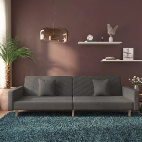 Καναπές Κρεβάτι Διθέσιος Σκούρο Γκρι Υφασμάτινος με 2 Μαξιλάρια