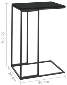 Τραπέζι Βοηθητικό Μαύρο 40x30x59 εκ. από Επεξεργασμένο Ξύλο - Μαύρο