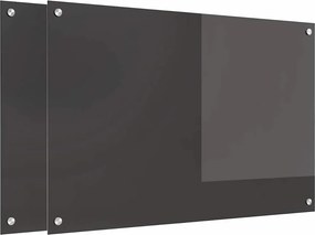 vidaXL Πίσω Πάνελ Κουζίνας 2 pcs Σκούρο Γκρι 90 x 60 cm