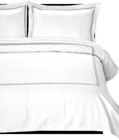 Σετ Παπλωματοθήκη Υπέρδιπλή 220x240 Satin Embroidered Classico 5-White Anna Riska