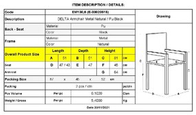 DELTA ΠΟΛΥΘΡΟΝΑ ΜΕΤΑΛΛΟ ΒΑΦΗ ΦΥΣΙΚΟ, PU ΜΑΥΡΟ