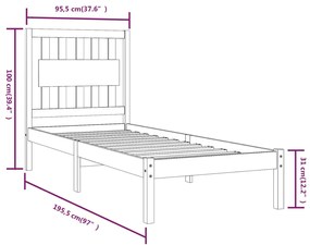 ΠΛΑΙΣΙΟ ΚΡΕΒΑΤΙΟΥ 90 X 190 ΕΚ. ΑΠΟ ΞΥΛΟ ΠΕΥΚΟΥ 3FT SINGLE 3103898