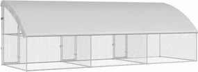 vidaXL Κλουβί για κότες 3 τεμ. Ασημί 600 x 200 x 200 εκ.