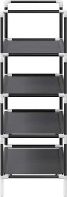 vidaXL Ράφι παπουτσιών 4 επιπέδων μαύρο 44x28x77 cm μη υφασμένο ύφασμα