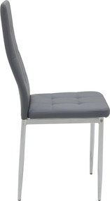 Καρέκλα Cube pakoworld PU γκρι-πόδι χρωμίου