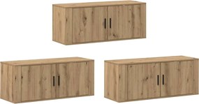 vidaXL Σετ Βαθμιδωτών Ντουλαπιών Τηλεόρασης 3 pcs Artisan Oak