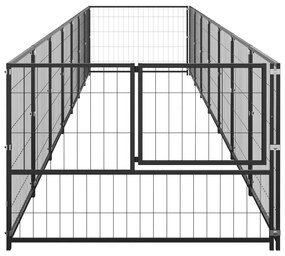 vidaXL Σπιτάκι Σκύλου Μαύρο 7 μ² Ατσάλινο