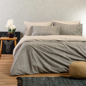 Παπλωματοθήκη Βαμβακερή Μονή 165x245εκ. Luca Grey Ultra Line Melinen 20005521