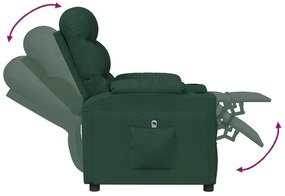 vidaXL Πολυθρόνα με Ανύψωση Σκούρο Πράσινη Υφασμάτινη