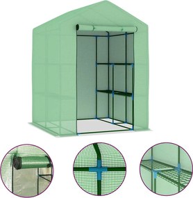 vidaXL Θερμοκήπιο με Ράφια 143 x 143 x 195 εκ. από Ατσάλι