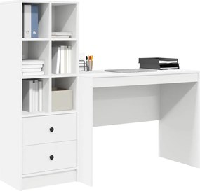 vidaXL Γραφείο με συρτάρι 2 pcs Λευκό
