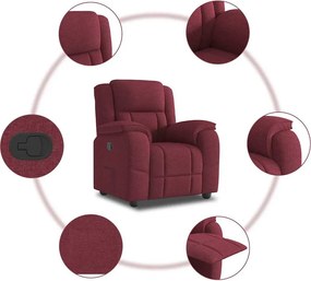 vidaXL Πολυθρόνα Ανακλινόμενη Μπορντό Υφασμάτινη