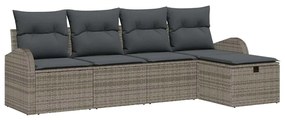 vidaXL Σετ Καναπέ Κήπου 5 pcs Γκρι 234 x 117 x 85 εκ Πολυ ράταν