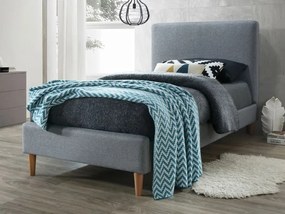 Επενδυμένο κρεβάτι Acoma με βελούδο σε χρώμα Γκρι 90X200 DIOMMI ACOMA90SZD