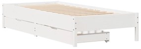vidaXL Σκελετός Κρεβ. Χωρίς Στρώμα Λευκό 90x190 εκ Μασίφ Πεύκο