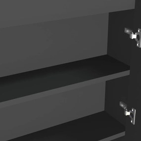 vidaXL Ντουλάπι Μπάνιου με Καθρέφτη 80x15x60 εκ. Ανθρακί από MDF