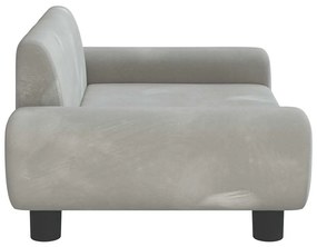 vidaXL Κρεβάτι Σκύλου Ανοιχτό Γκρι 70 x 45 x 33 εκ. Βελούδινο
