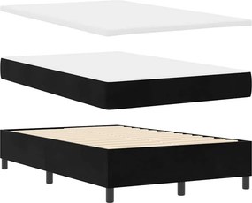 vidaXL LED Κρεβάτι με βάθρο με στρώμα Μαύρο 120 x 200 cm Βελούδο