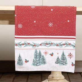 Runner Χριστουγεννιάτικο North Pole Red-Green Nima 45Χ140