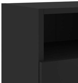 Ντουλάπι Τοίχου Τηλεόρασης Μαύρο 60x30x30 εκ. από Επεξ. Ξύλο - Μαύρο