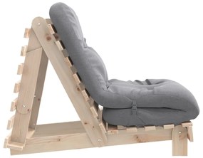 vidaXL Καναπές Κρεβάτι Futon με Στρώμα 70x206x11 εκ. Μασίφ Ξύλο Πεύκου