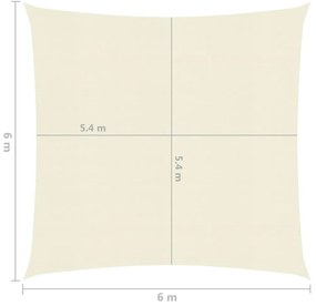 Πανί Σκίασης Κρεμ 6 x 6 μ. από HDPE 160 γρ./μ² - Κρεμ