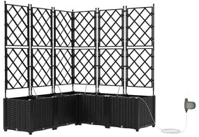 vidaXL Ζαρντινιέρες κήπου Μαύρο 120 x 120 x 142 cm Ατσάλι