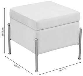 Σκαμπό-μπαούλο Panton βελούδο κρεμ-χρυσό 40x40x36,5εκ 40x40x36.5 εκ.