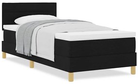 vidaXL Κρεβάτι box spring με στρώμα με στρώμα Μαύρο 80 x 200 cm ύφασμα