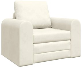 vidaXL Κρεβάτι καναπές Κρεμ 98 x 71 x 83 εκ. Βελούδο