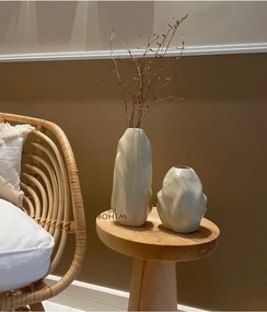 Stewehome Σετ 2 τεμαχίων κεραμικά βάζα κυματιστά Μπεζ