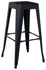 RELIX Σκαμπό Bar Στοιβαζόμενο, Μέταλλο Βαφή Μαύρο Extra Matte 42x42 H.76cm Ε5190,1ΜW