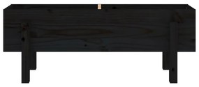 Ζαρντινιέρα Υπερυψωμένη 101x30x38 εκ. από Μασίφ Ξύλο Πεύκου - Μαύρο