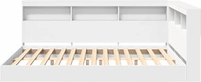 vidaXL Κρεβάτι Βιβλιοθήκης Λευκό 160 x 200 cm Επεξεργασμένο ξύλο