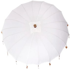 vidaXL Ομπρέλα ηλίου Κρεμ x 250 εκ. Βαμβάκι και συμπαγές ξύλο