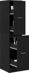 vidaXL Ντουλάπι Φαρμακείου Μαύρο Δρυς 30x41x144,5 εκ. από Τεχνητό Ξύλο