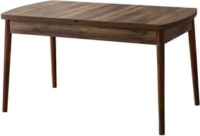 Extendable Dining Table &amp; Chairs Set (7 Pieces) Fergana - Brown Brown