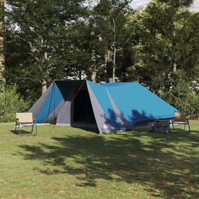 vidaXL Οικογενειακή Σκηνή με στέγη Μπλε, Γκρι 660 x 456 x 200 εκ.