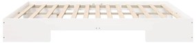 vidaXL Κρεβάτι δαπέδου Λευκό 180 x 200 cm Μασίφ ξύλο πεύκου