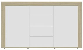 vidaXL Μπουφές Λευκό / Sonoma Δρυς 120 x 36 x 69 εκ. από Μοριοσανίδα