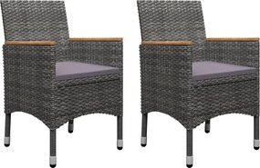 vidaXL Σετ Τραπεζαρίας Κήπου 3 Τεμαχίων Γκρι