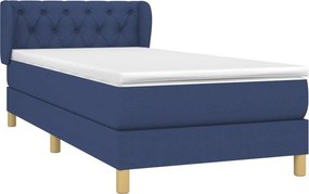 vidaXL Κρεβάτι Boxspring με Στρώμα Μπλε 80x200 εκ. Υφασμάτινο