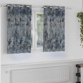 vidaXL Κουρτίνα με κουρτίνες 2 pcs Ασημί γκρι 140 x 140 cm Βελούδο