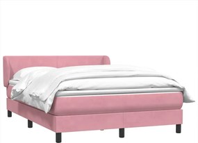 vidaXL Κρεβάτι Boxspring με Στρώμα Ροζ 160x210 εκ. Βελούδινο